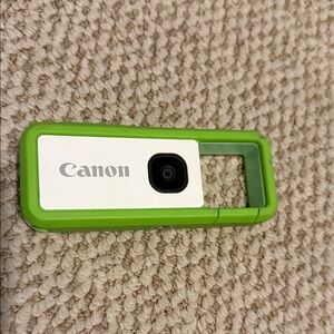 Canon Vibrant Green and White Camera